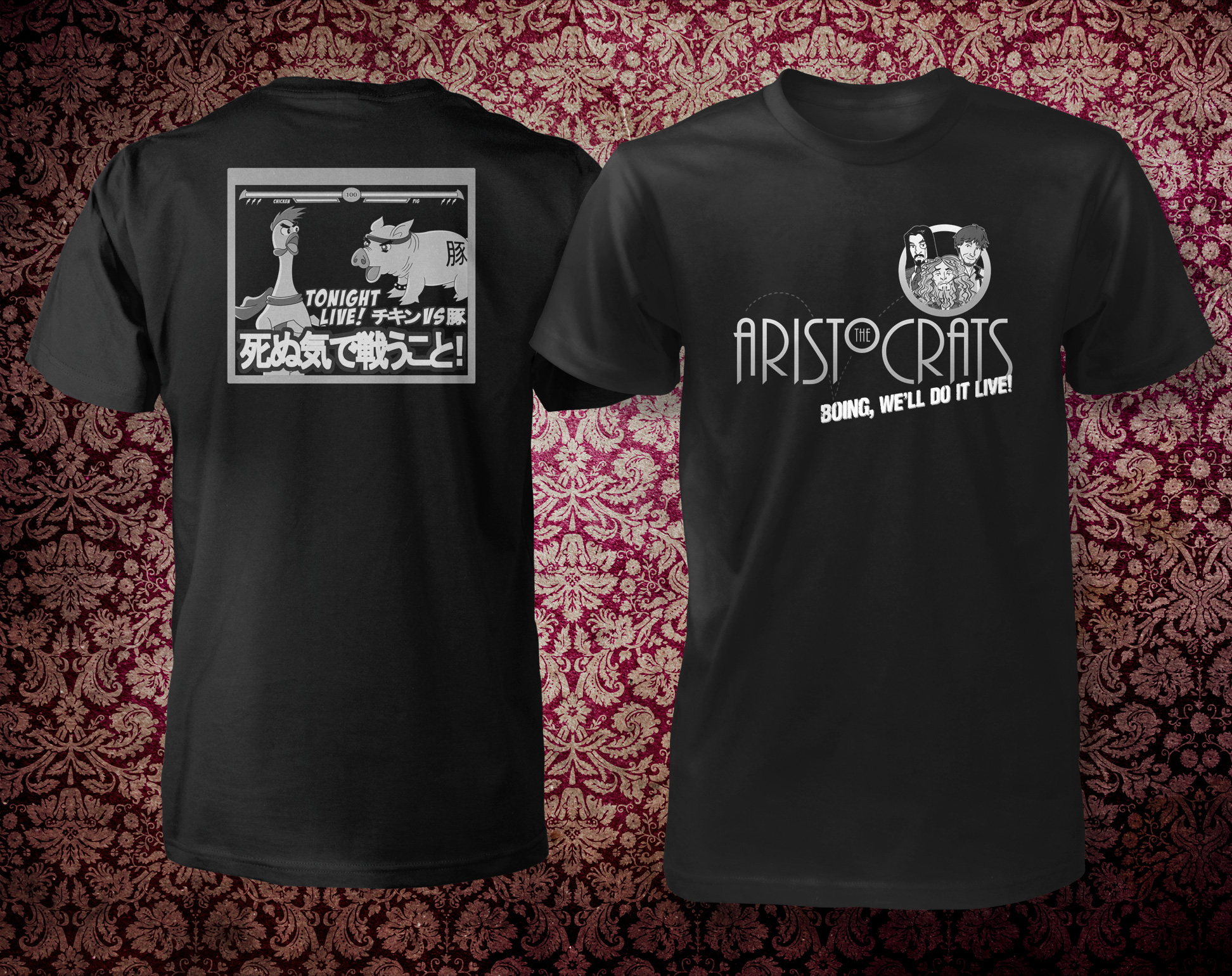Download The Aristocrats | Mesker Front-Back T-shirt Mockup